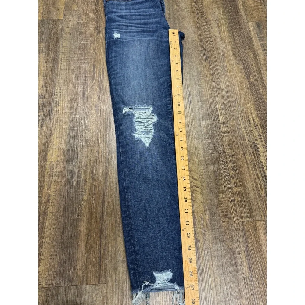 Madewell High Rise Skinny Jeans Distressed Raw Hem Dark Wash H0317 Womens 27